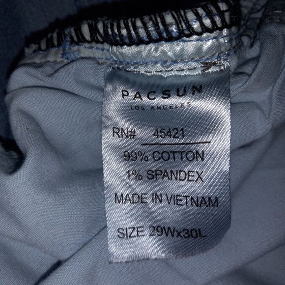 PacSun Jeans Mens Size 29X30 Stacked Skinny Destroyed Zip Pocket Raw Hem Stretch - Picture 15 of 16